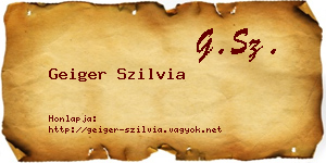 Geiger Szilvia névjegykártya